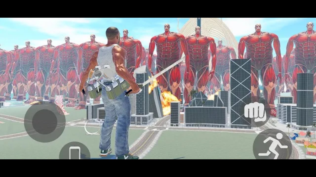 FRANKLIN VS GIANT TITANS ARMY! CITY DESTROYED | INDIAN BIKE DRIVING 3D @HeligamerSSS