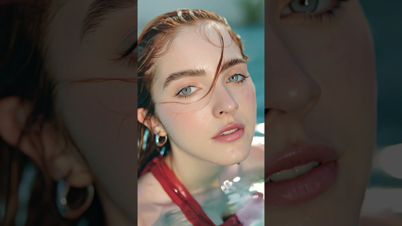 Love at First Sight &ndash; Eye Contact Practice Girl in the Pool | Staring Contest #shorts #beauty #love