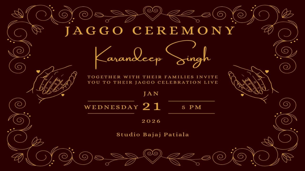 🔴 [LIVE] ||JAGGO CEREMONY & DJ NIGHT || KARANDEEP SINGH || 4K ULTRA HD || 21 Jan 2026