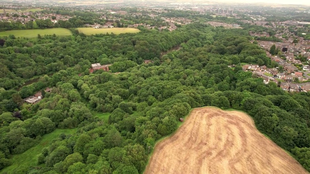 Spodden valley to Turner brothers TBA Asbestos Factory Drone DJI air2s #Rochdale #Mill