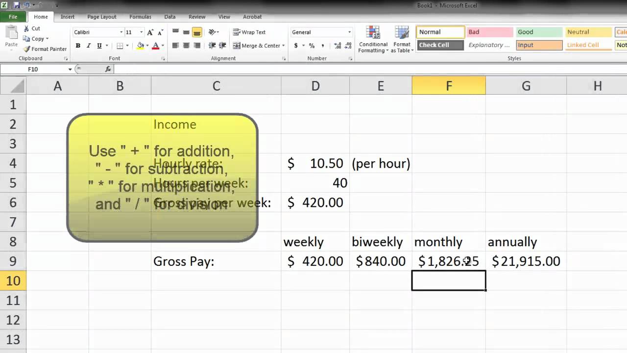 Basic Budget Spreadsheet