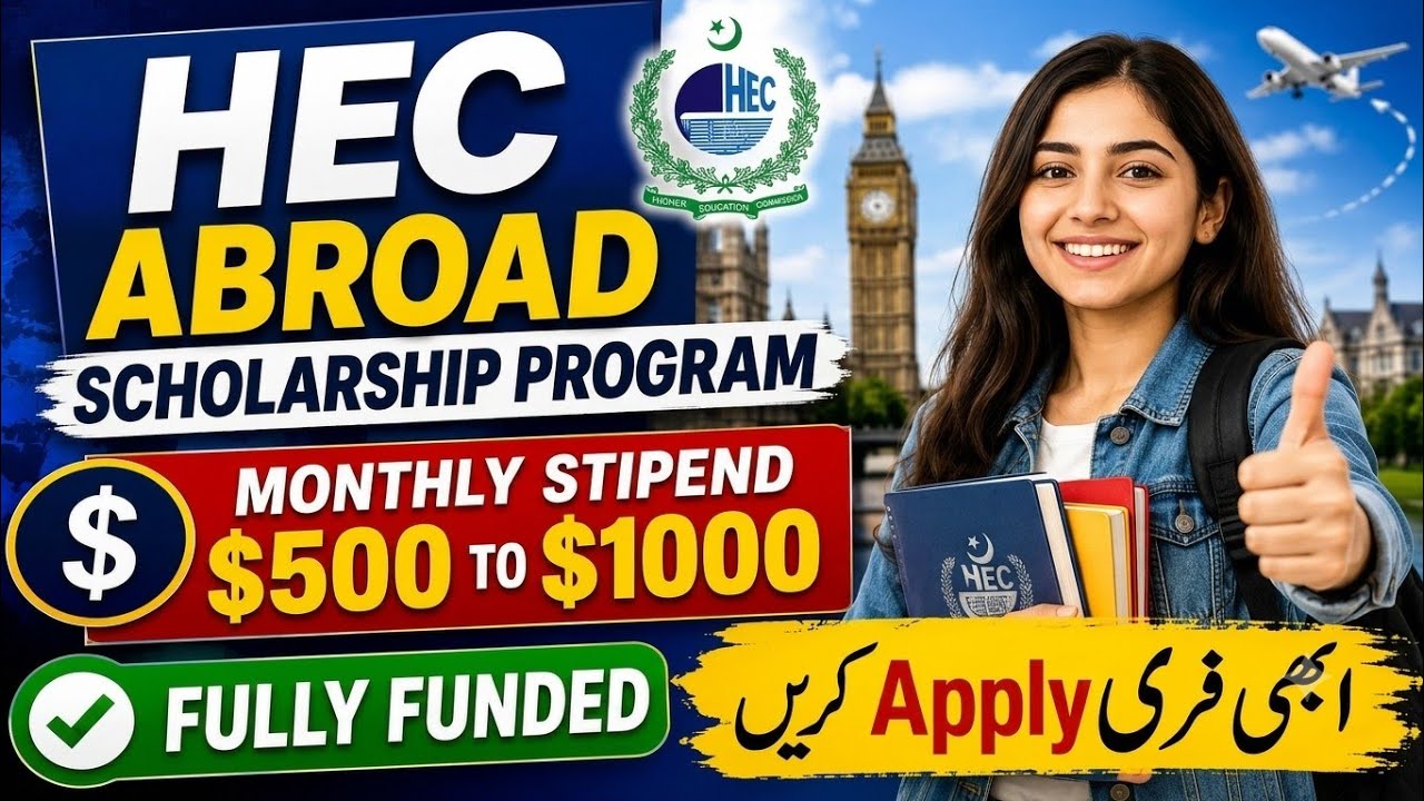 HEC Abroad Scholarships |fully funded scholarships for Pakistani students 2026/2027 |in Hindi| apply