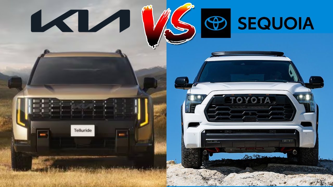 Toyota Sequoia 2026 года против Kia Telluride 2027 года | Лучший 3-рядный внедорожник для семей