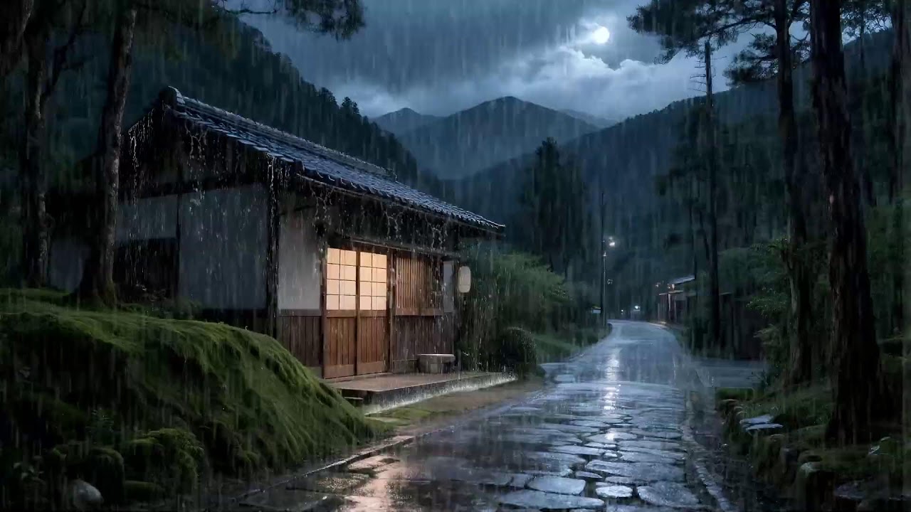 Peace Restored Rainfall Over Countryside Cabin for Deep Sleep and Recovery