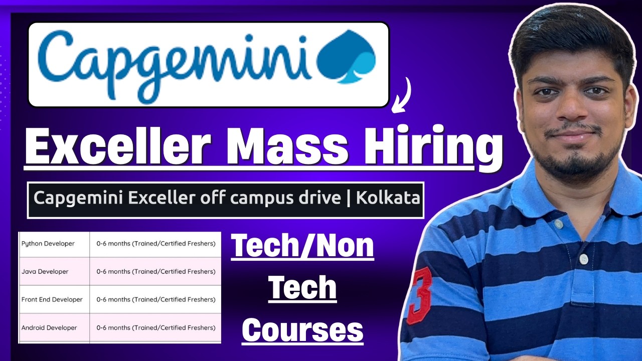 🔥Capgemini Exceller MASS Hiring | Global Logic, mPHATEK Referral Hiring | Tech/Non Tech Hiring