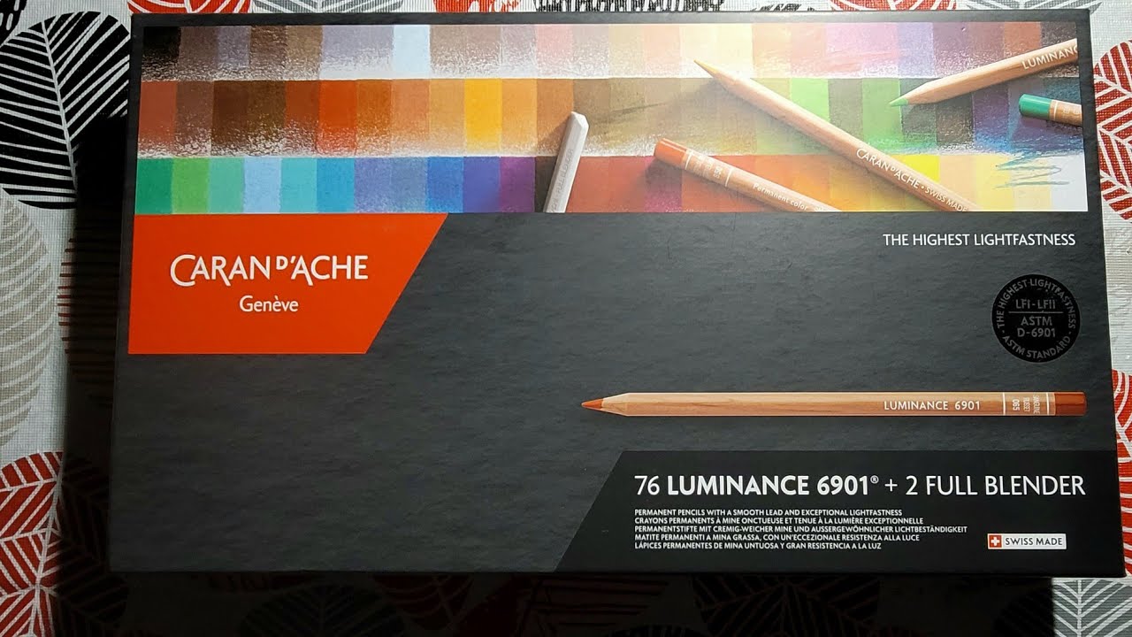 June 2025 Swatch Of (New) Caran D' Ache 72 Luminance 6901 + 2 Full Blender Pencils