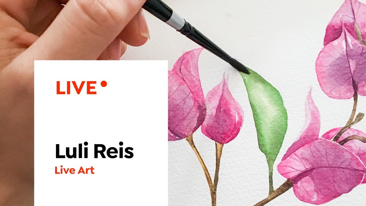 LIVE Art | Pintando uma orquídea ao vivo em aquarela | Luli Reis