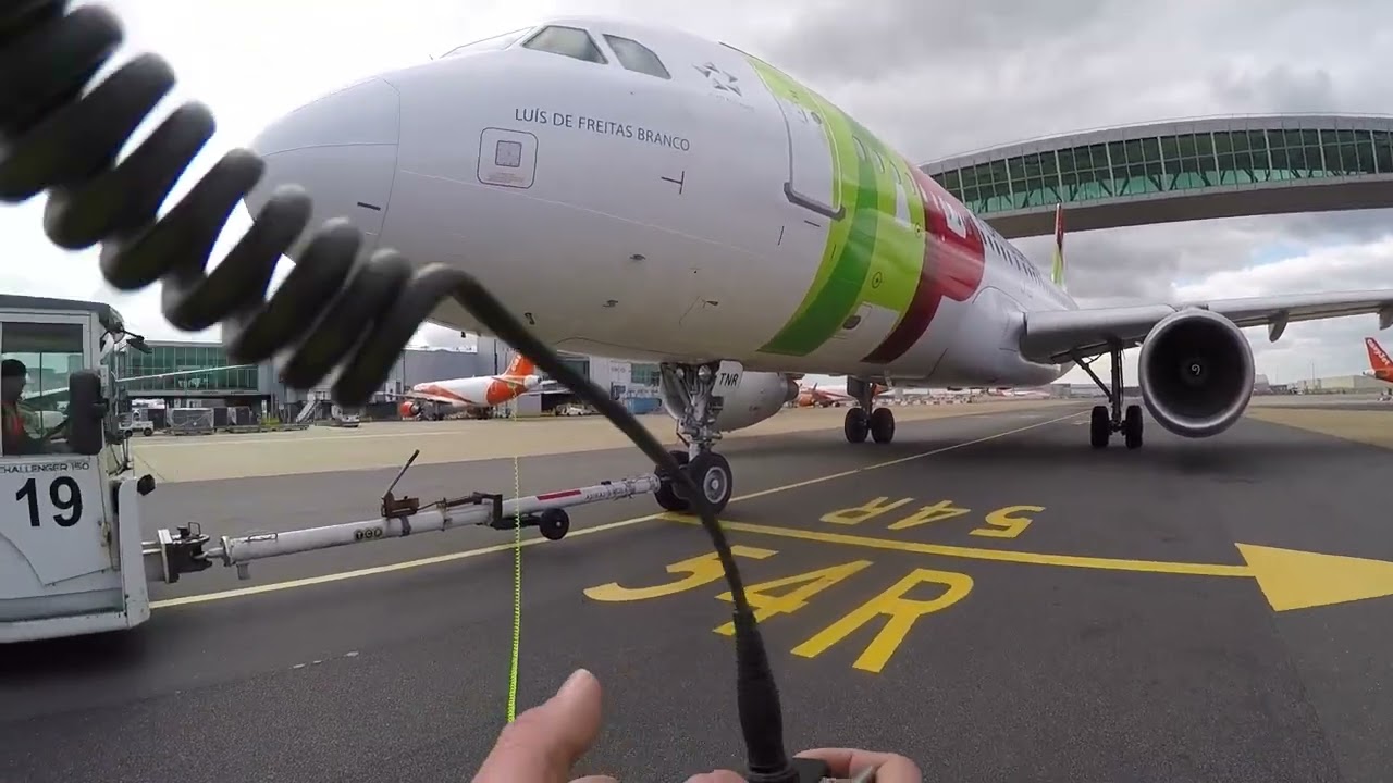 POV Airbus A320 pushback and start up