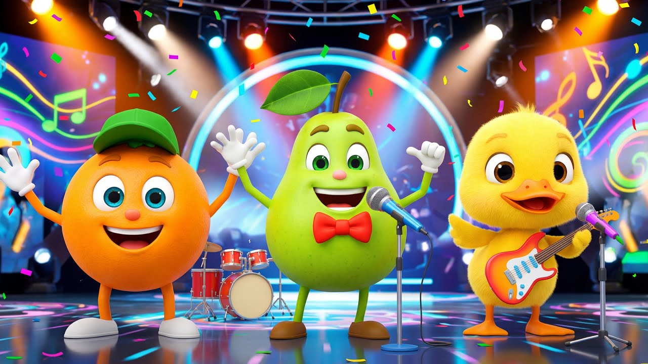 La Naranja Baila Feliz 🍊 La Fresa Baila Feliz 🍓 Canciones Infantiles 3D en Español