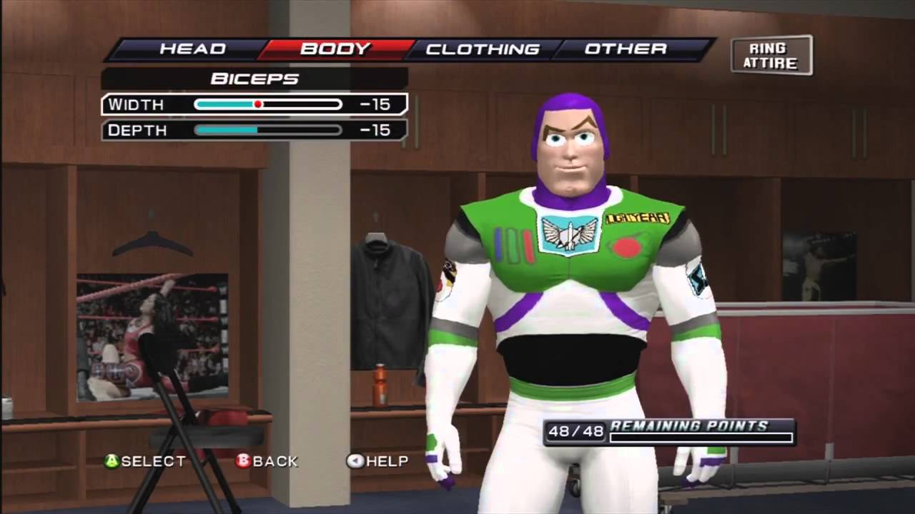 How to make Buzz Lightyear (Toy Story) On WWE Smackdown VS Raw 2011 / SVR 2011 ( tutorial )
