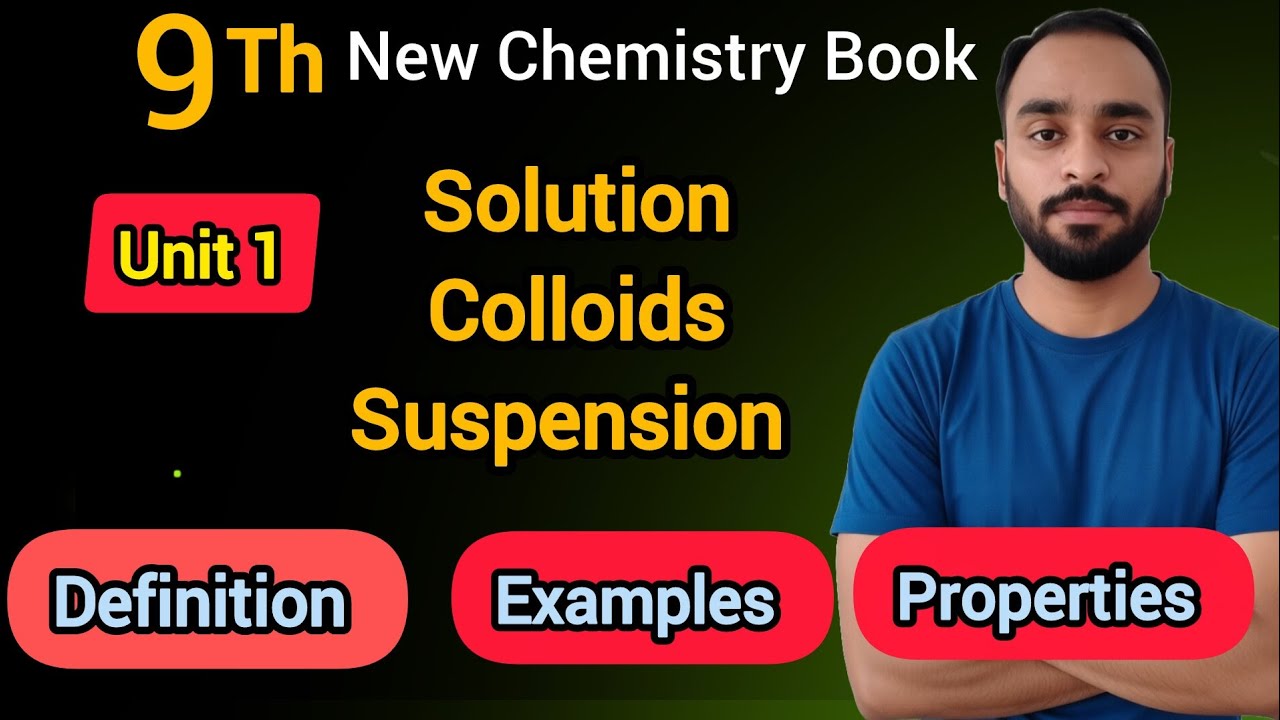Solution, Colloids and Suspension | Simple &  easy explanation | 9th new Chem book | Board exam 2026