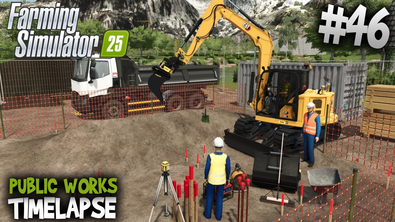 📐 Прокладка траншей для фундамента по периметру 🚧 CAT 309 и Renault C480 👷 FS25