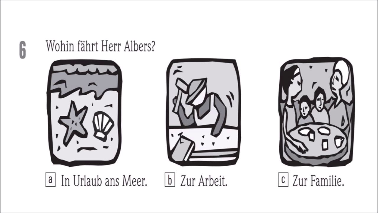 Start Deutsch A1 - Hören alle Teile mit Lösungen am Ende
