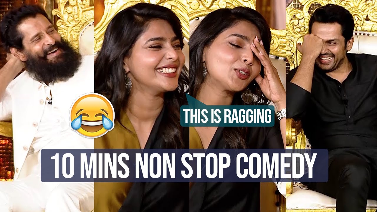 Vikram and Karthi Making Hilarious Fun With Aishwarya Lekshmi | 10 Mins Non Stop Comedy | #PS1