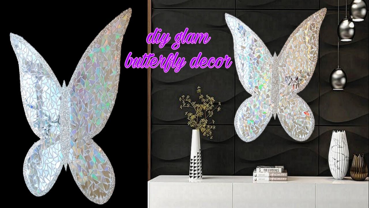 DIY glam butterfly decor | old CD craft | wall decoration idea | Craft Angel