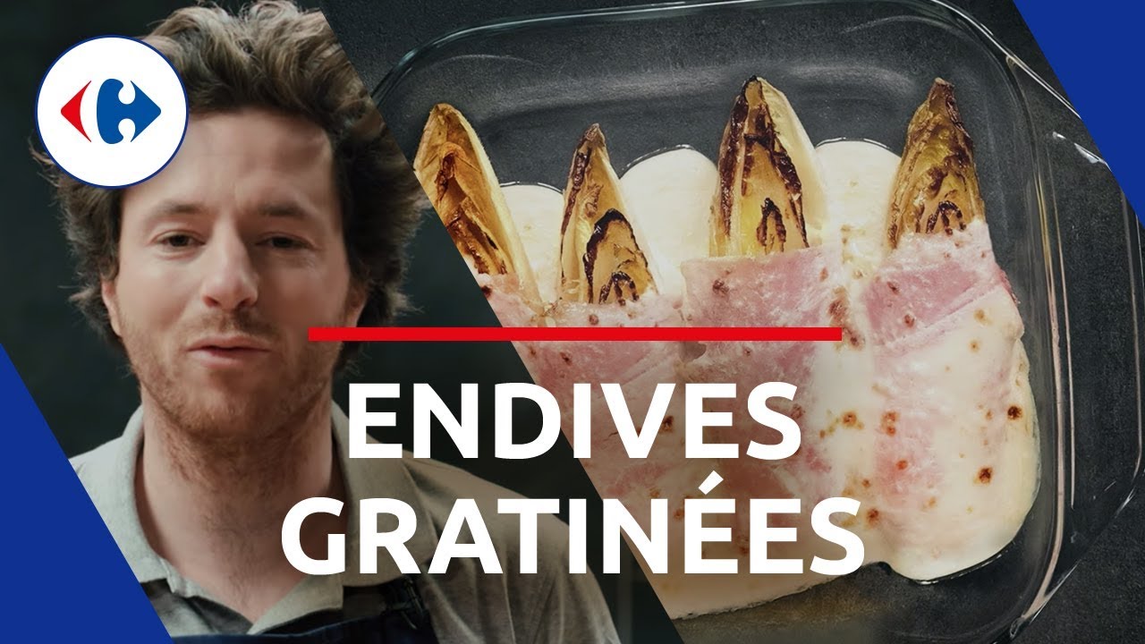 Recette Endives gratinées - 1, 2, 3, Frais, Partez ! Jean Imbert & Carrefour Market