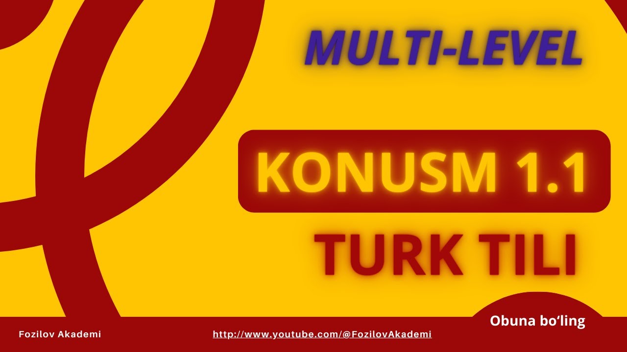 Turk Tili Multi-Level Imtihoni | Konuşma 1.1 – 15 Savol