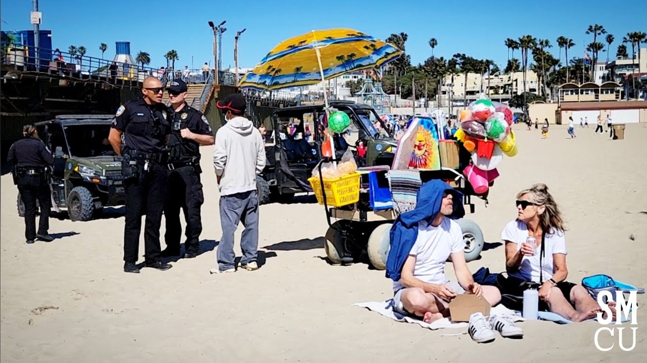 Code Enforcement Officers Confiscate Street Vendor Hot Dog Cart and Beach Merchandise