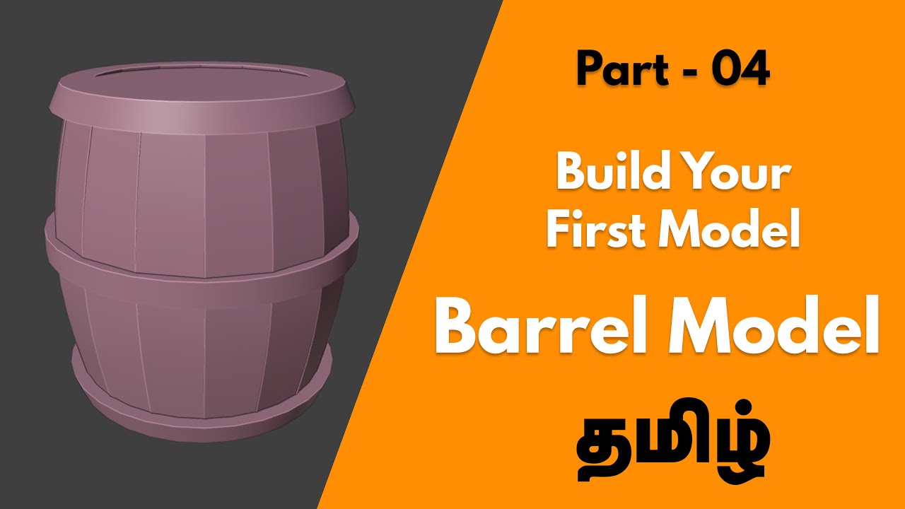 Stylized House Modeling In Blender - Part 04 |Barrel Modeling | Blender Basics | Tamil
