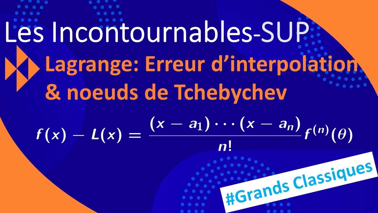 (Dérivation) Estimation de l'erreur dans l'interpolation de Lagrange - nœuds de Tchebychev