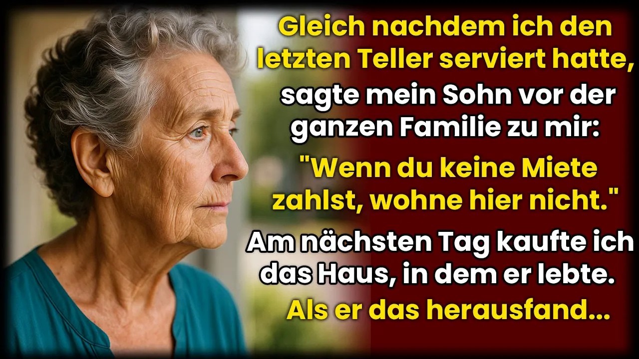 Mein Sohn warf mich vor der ganzen Familie raus; ‘Ohne Miete bleibst du nicht!’   am nächsten Ta