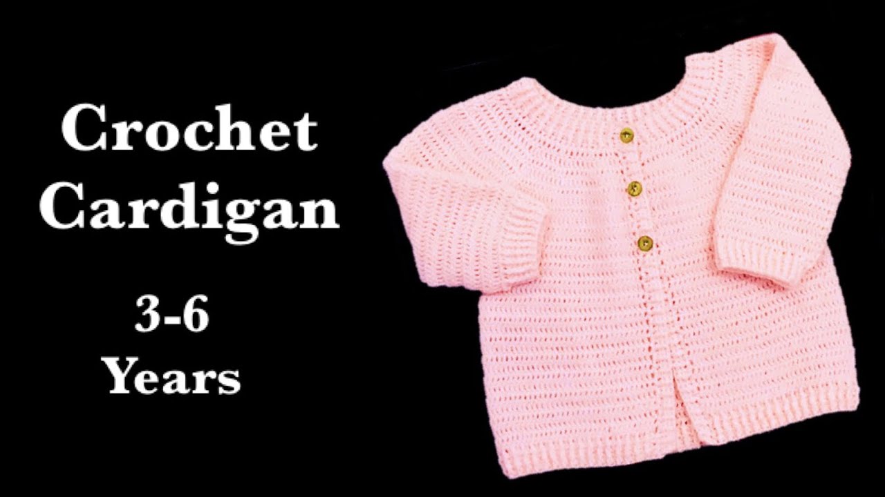 How to crochet easy crochet cardigan sweater for girls or boys by Crochet for baby 
