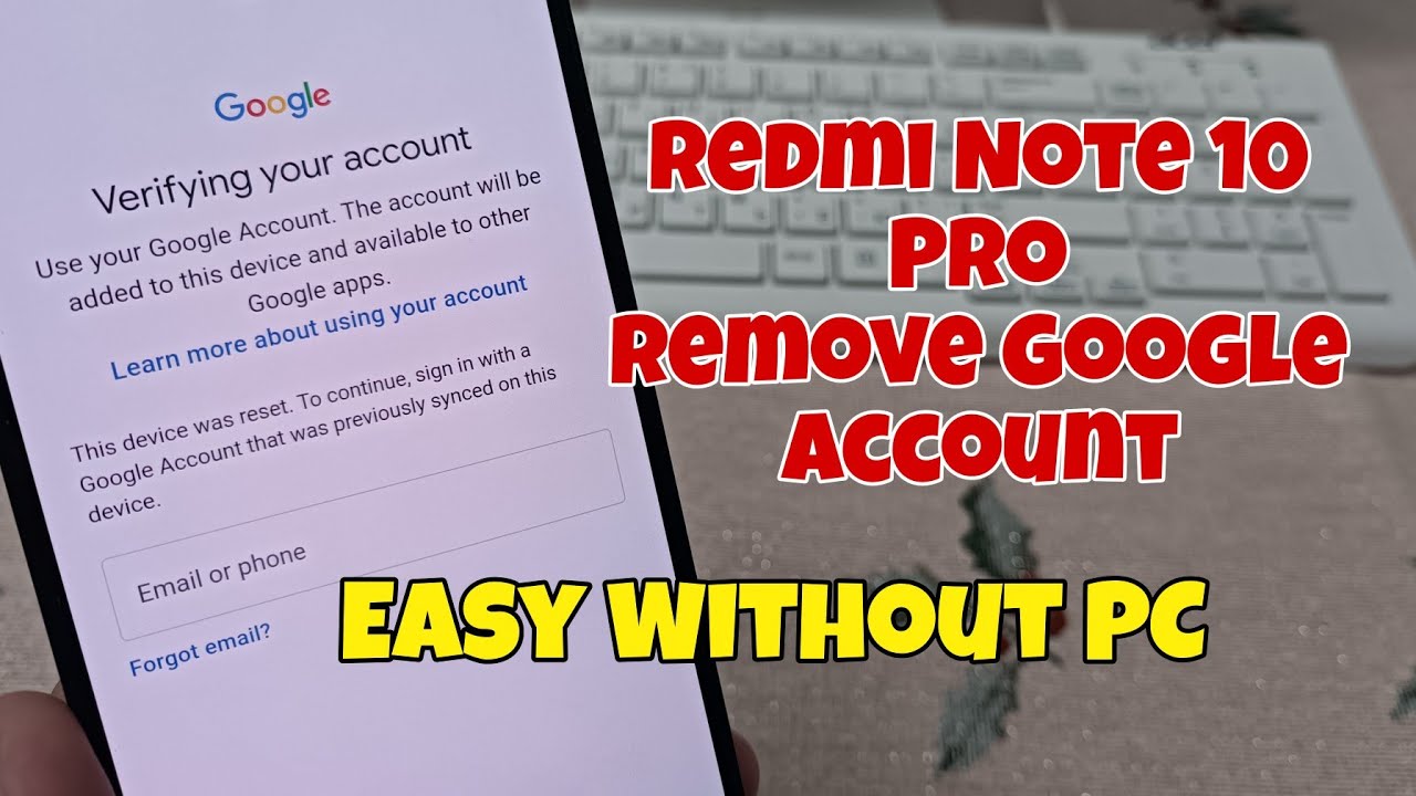 Xiaomi Redmi Note 10 Pro (M2101K6G). Remove Google Account, Bypass FRP, Without PC.