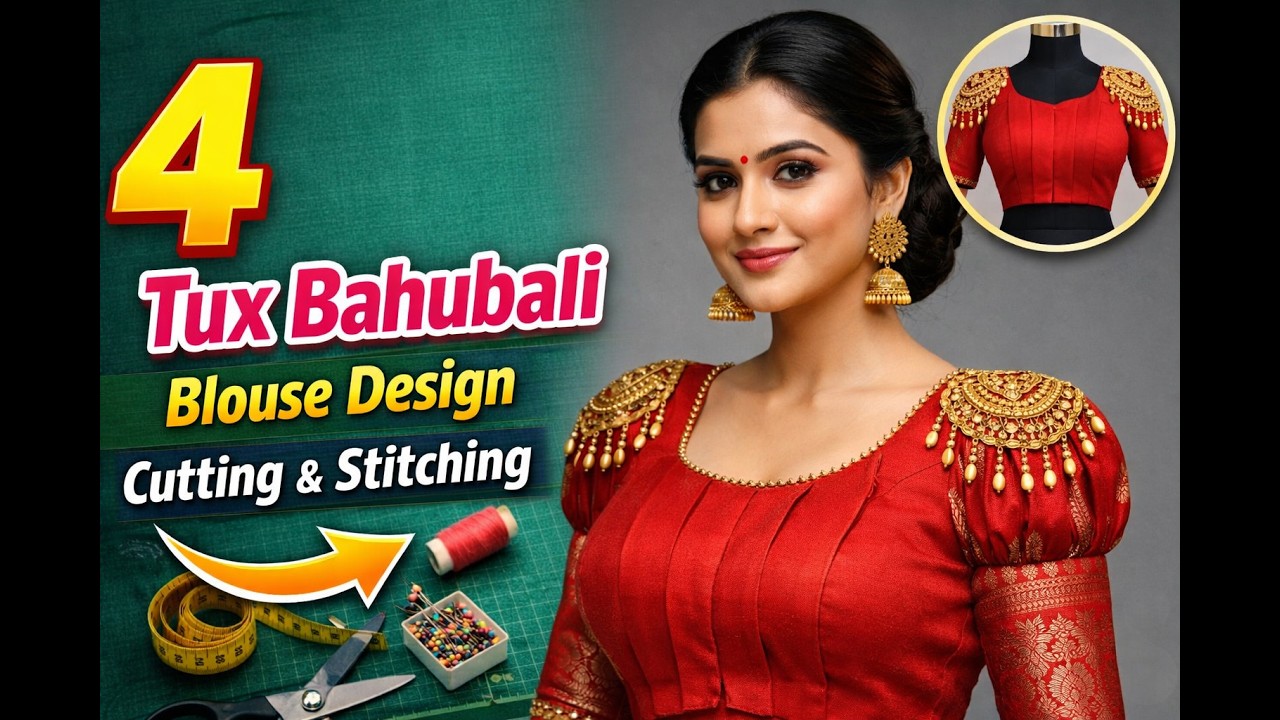 4 tux Bahubali design blouse cutting and stiching | step by step