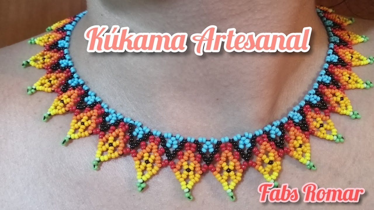 Como hacer Collar de chaquira en picos.