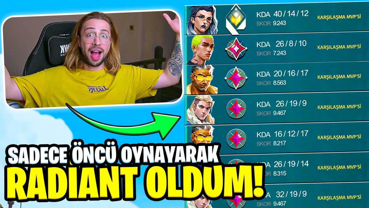 Sadece ÖNCÜ ajanları oynayıp, RADİANT oldum! | Valorant