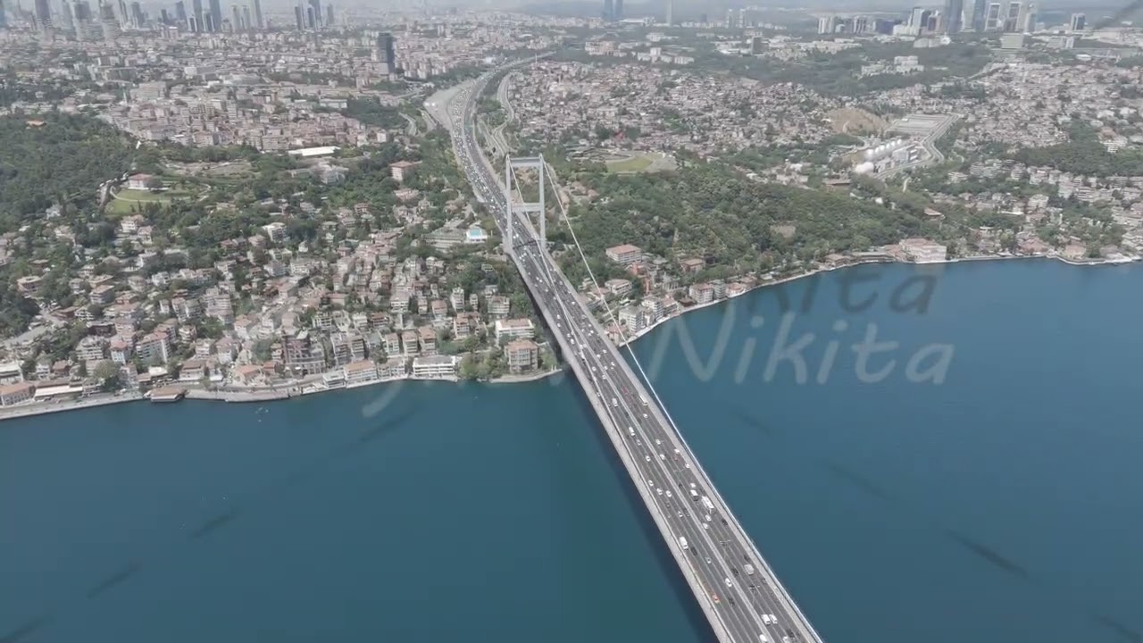 D-Log M. Istanbul, Turkey. Fatih Sultan Mehmet Bridge is a suspension bridge across the Bosphorus...