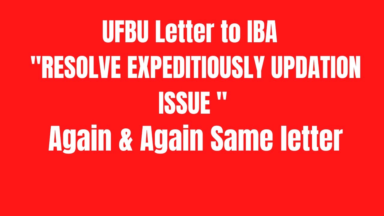 UFBU Letter to IBA  