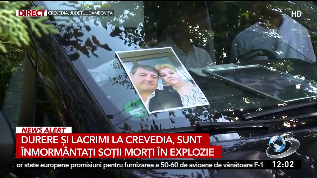 Soții morți în explozia de la Crevedia, înmormântați împreună
