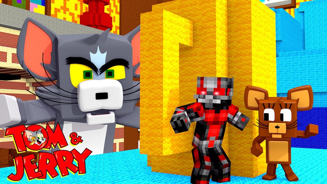 Minecraft - TOM e JERRY - HOMEM FORMIGA SALVOU JERRY DO GATO TOM !