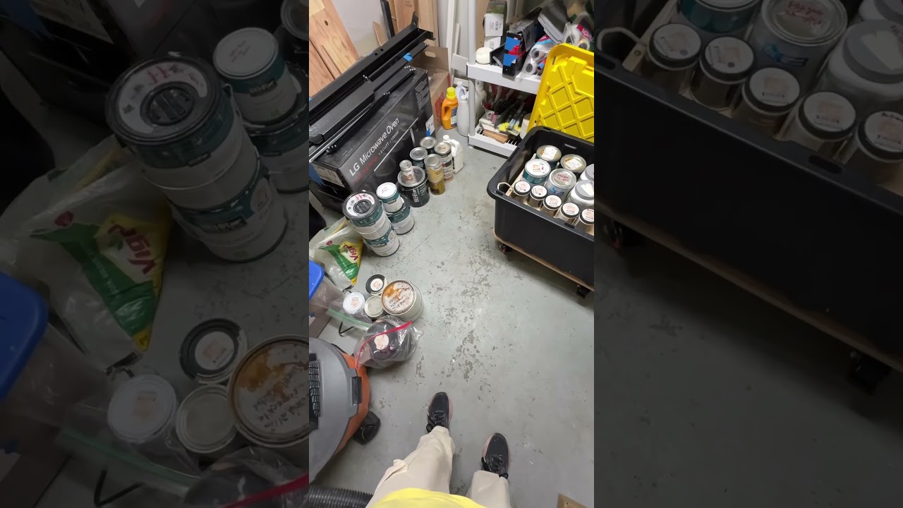 Paint can storage idea for the garage