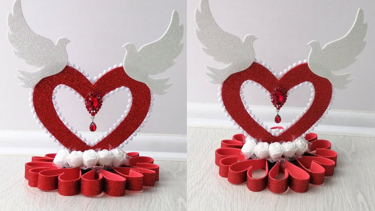 💖Декор ко Дню Влюбленных 💖из фоамирана 💖Поделки на день святого Валентина / Мастер класс /