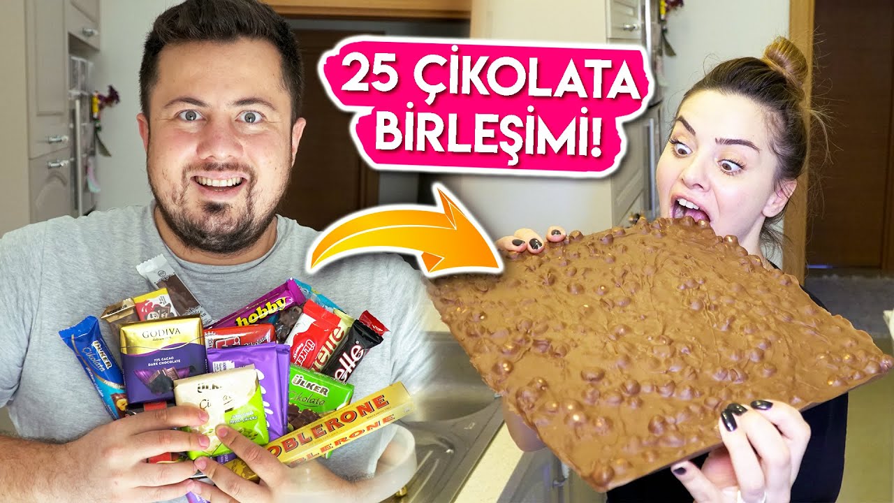 ÇİKOLATALARI BİRLEŞTİRİP DEV ÇİKOLATA YAPTIK! TADI MÜKEMMEL OLDU!