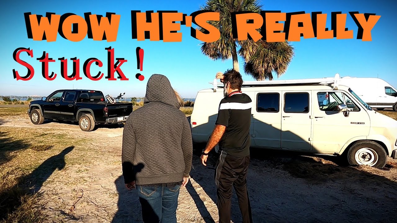 STUCK IN SAND!! RV Street Camping, & Loud Trains - Titusville, Florida