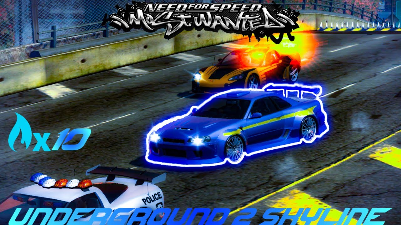 NFS Most Wanted 2005 - Underground 2 Intro SKYLINE Heat level 6-10 pursuit gameplay