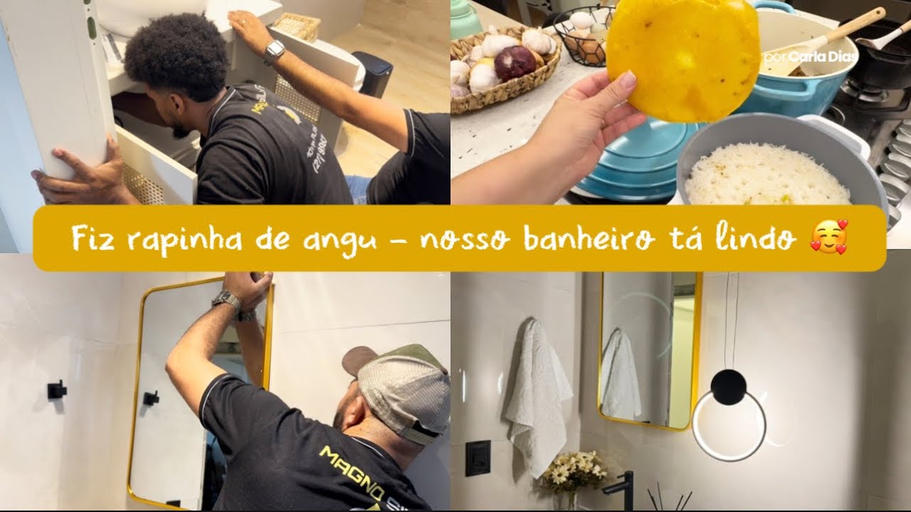 Fiz rapa de angu - nosso banheiro tá lindo com os itens da Shopee - chegou nossos armários 🥰