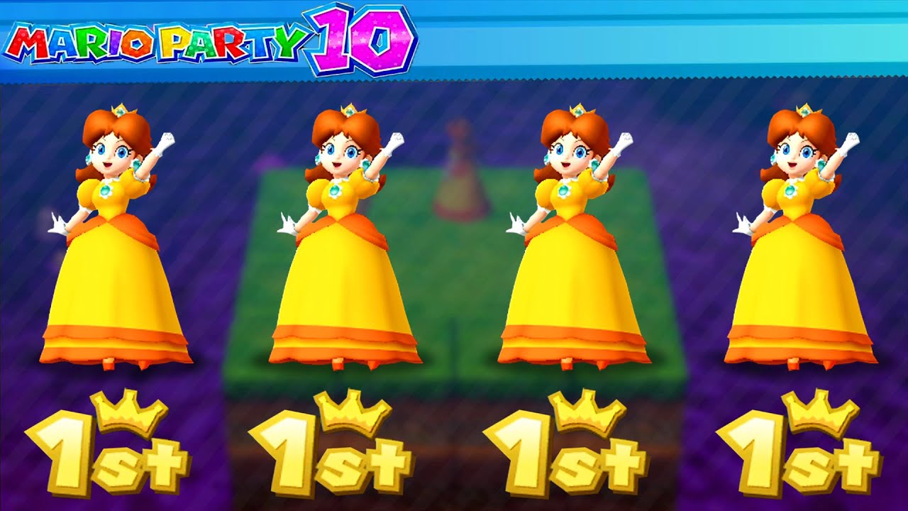 【マリオパーティ10】すべての4人対戦ミニゲームデイジーVsロゼッタVsルイージVsマリオ(CPU最強 たつじん)