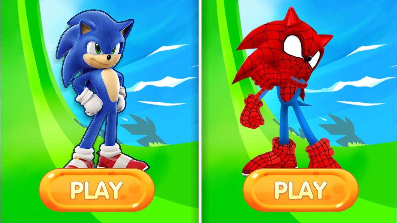 Sonic Dash Vs SpiderHog Sonic- Movie Sonic Vs All Boss Zazz Egman All characters unlocked 