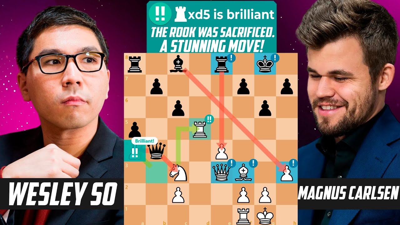 Fantastic game: Wesley So vs Magnus Carlsen! 2 Brilliant Moves by Wesley - Meltwater CCT Finals 2022
