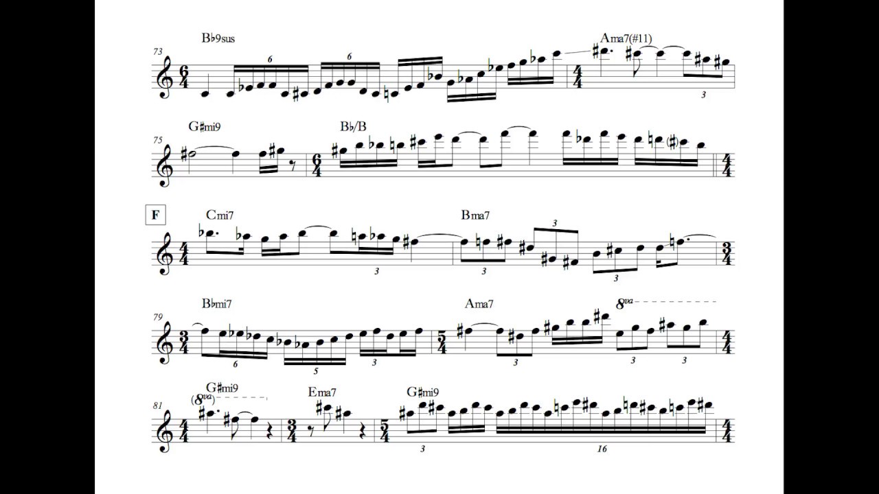 Allan Holdsworth - Downside Up Solo (Transcription)