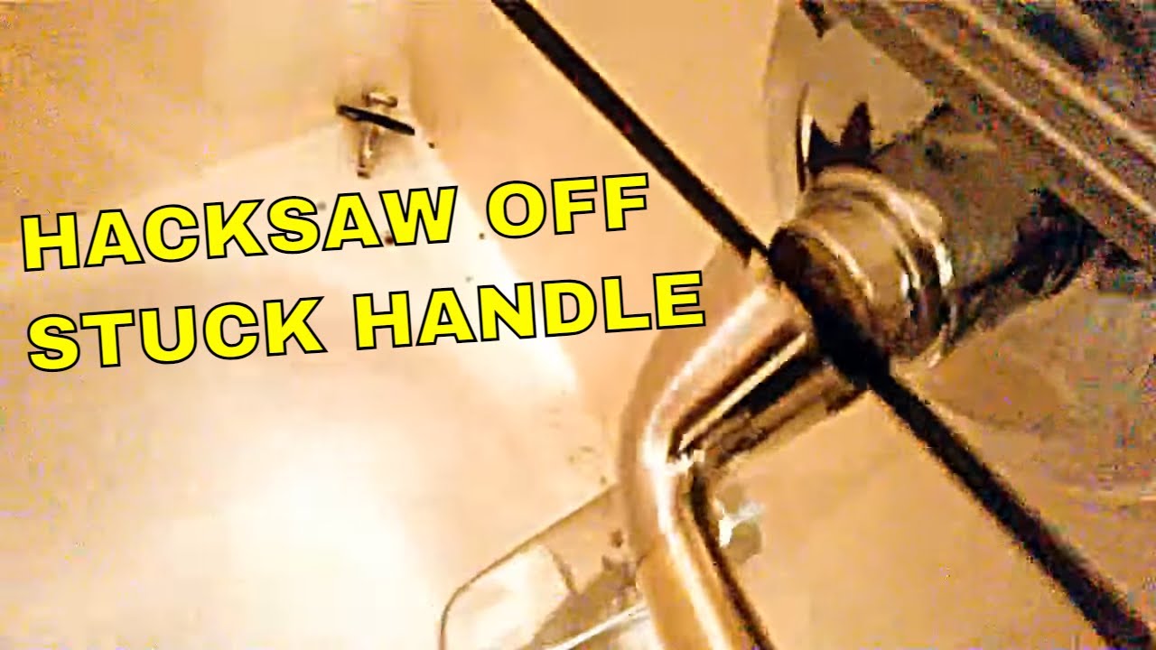 My Delta tub handle is stuck so I removed it with a hacksaw.