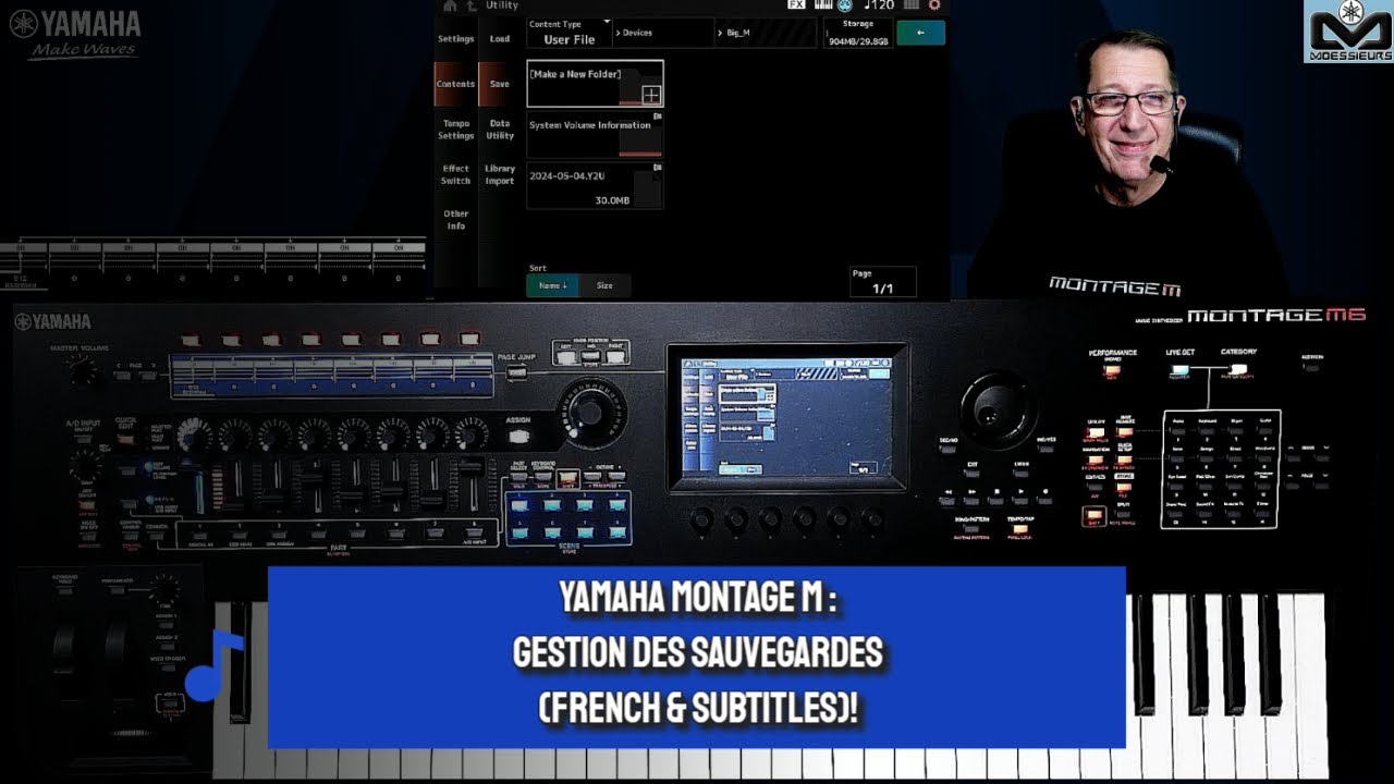Yamaha Montage M basiques Tutorial | Sauver vos fichiers sur clef USB (French & subtitles)