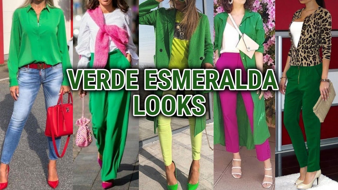 Colores de MODA 2022/ combinaciones de ROPA en COLOR VERDE  / OUTFITS con ropa en TONOS VERDES