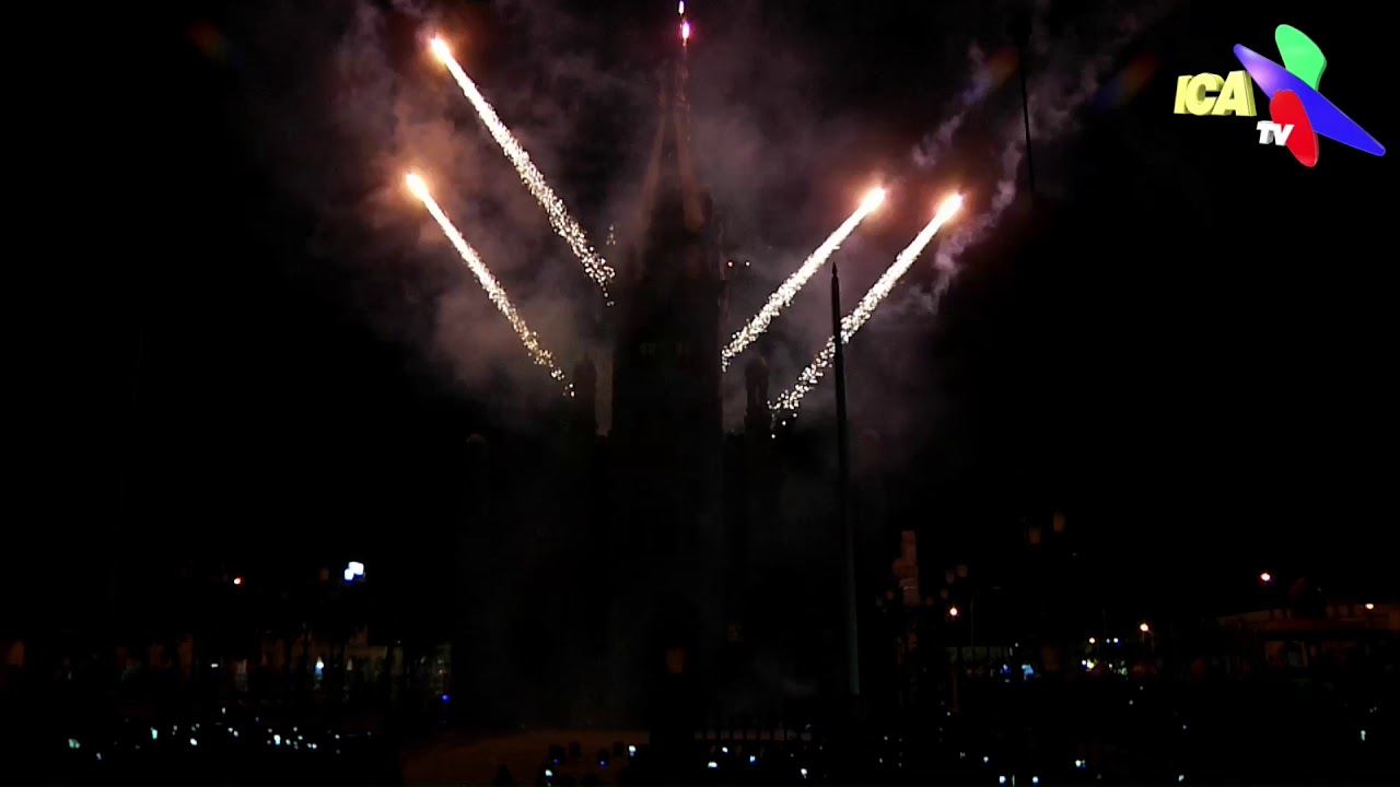 ESPECTÁCULO DE LUCES Y FUEGOS ARTIFICIALES EN INAUGURACIÓN DEL TEMPLO DE LUREN