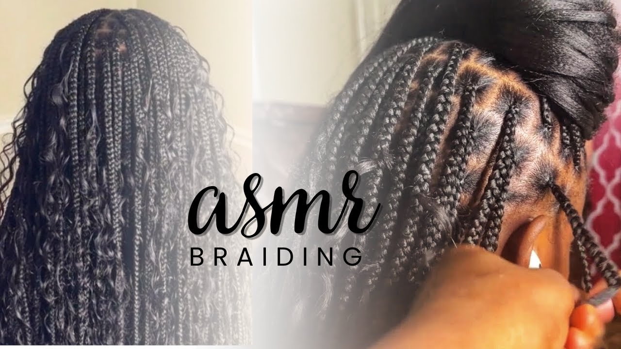 ASMR | BRAID WITH ME- Knotless box braids | No talking