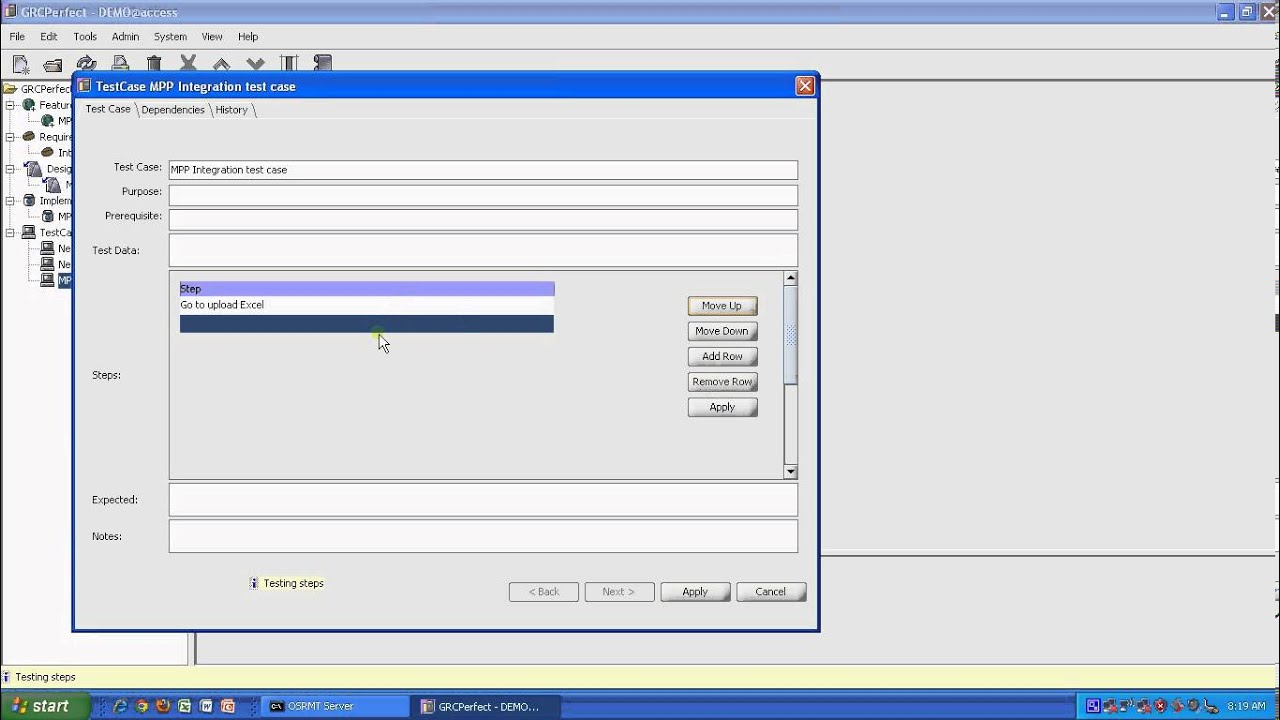 Demonstartion of OSRMT Template - Adaptive Processes